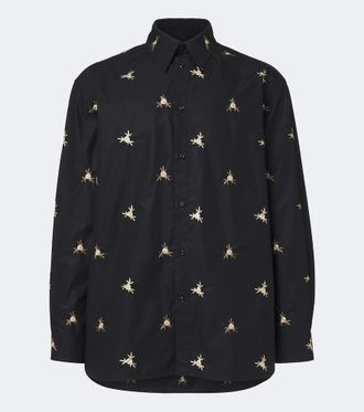 Simone Rocha Camicia in popeline di cotone con ricamo