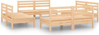 vidaXL Juego De Muebles De Jard&iacute;n 8 Pzas Madera De Pino Maciza Vidaxl