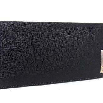 Cartier Black Leather Long Wallet (Bi-Fold) (Pre-Owned)
