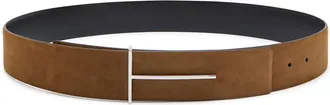Tom Ford Reversible Nubuck Belt - Brown - 85 (XS)