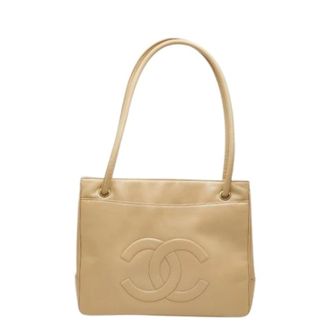 Chanel Pre-owned Shoulder Bags, female, Beige, Size: ONE SIZE Pre-owned Vintage Tote Bag