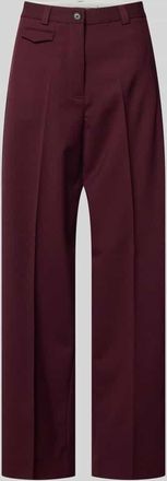 Tommy Hilfiger Loose Fit Weite Hose aus Woll-Mix in Bordeaux, Gr&ouml;&szlig;e 34
