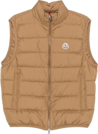 Moncler Beige Logo Sleeveless Jacket