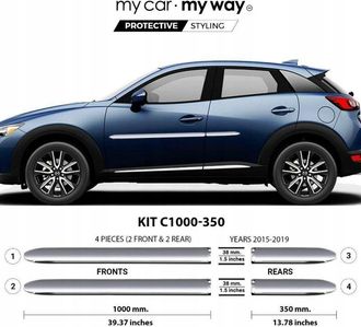 OEM Mazda Cx-3 - Molduras Centrales Cromadas Para Puertas Laterales