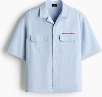 H&M Utility-Hemd in Relaxed Fit - Blue