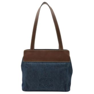 Chanel Pre-owned Shoulder Bags, female, Blue, Size: ONE SIZE Pre-owned Vintage Denim Shoulder Tote
