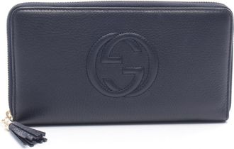Gucci Soho Navy Leather Long Wallet (Bi-Fold) (Pre-Owned)