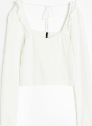 H&M Shirt mit Volant - White
