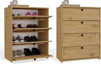Topeshop Loka - Zapatero - 66x85x36 Cm - Roble Artisan