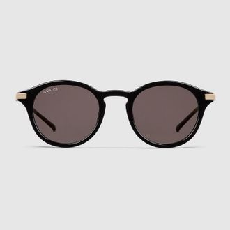 Gucci Round Frame Sunglasses, Black