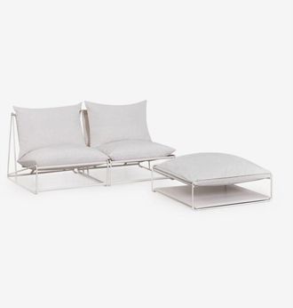 Sklum Sklum - Sof&aacute; Modular De Jard&iacute;n De 2 Piezas Y Puff Convertible Amaro