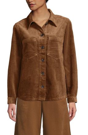 Lands End Wide Wale Corduroy Shirt Jacket in Maple Toffee at Nordstrom, Size X-Large