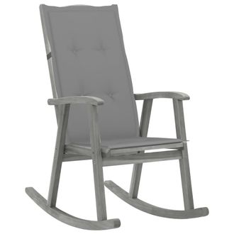 vidaXL Silla Baloi&ccedil;o Con Almohadillas Acacia Gris Massive - 252896