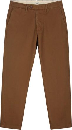 TELA GENOVA Renzo Gabardine Heritage Chino - Heren - Chinos - Bruin - W32 - Katoen - Broeken