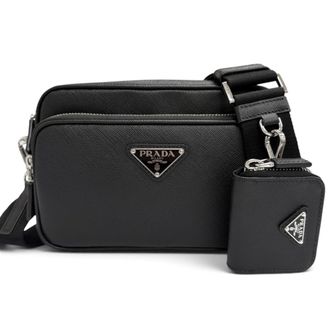 Prada Black Leather Pouch Shoulder Bag (Pre-Owned)