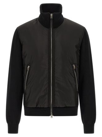 Tom Ford Black Solid Mock Collar Jacket