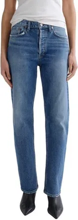 A Gold E Lana High Waist Straight Leg Jeans in Waive Md Vint Ind at Nordstrom, Size 25