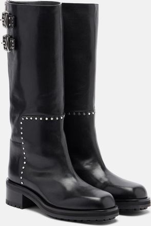Jimmy Choo London Brooklyn leather biker boots
