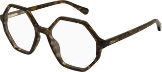 Chlo&eacute; Geometrische Bril - unisex - Brillen - Bruin - 49 MM - Accessoires