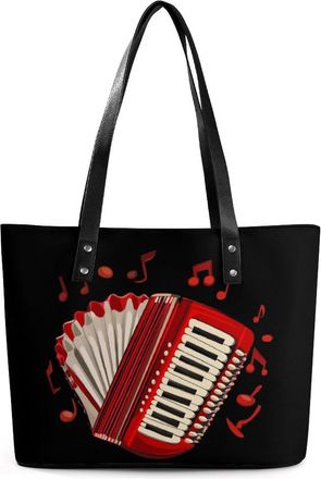 Generic Accordion Player Folk Music Tote Bags for Women Cute Shoulder Purses Handbags