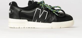 Moschino Bicolour Leather and Suede Low-Top Sneakers with Contrast Logo