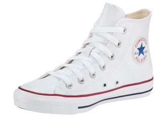 Converse Sneaker CONVERSE Chuck Taylor All Star Basic Leather Hi, Damen, Gr. 36,5, weiss (wei&szlig;), Leder, Schuhe Sneaker