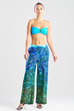 Natori Peacock Cotton Voile Pants in Teal at Nordstrom, Size X-Small