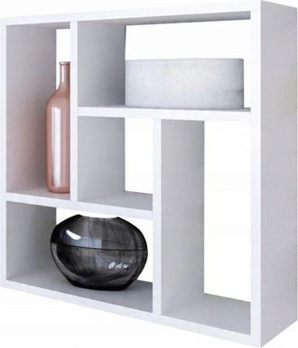 OEM Libreria Molly Bianca Con Mensola Sospesa Per Soggiorno, Ufficio, Studio Mk