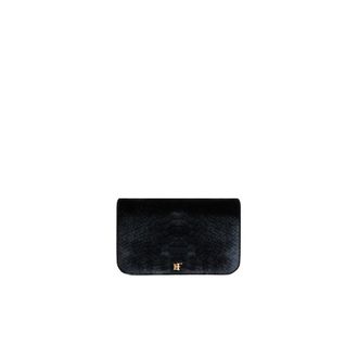 Elisabetta Franchi Borsa a spalla in velluto con stampa coccodrillo - - Bags - Donna - Nero - ONE SIZE