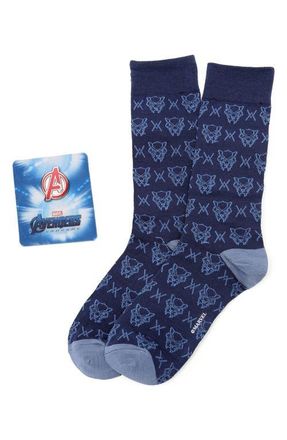 Cufflinks Inc. Black Panther Crew Socks & Lapel Pin in Blue at Nordstrom
