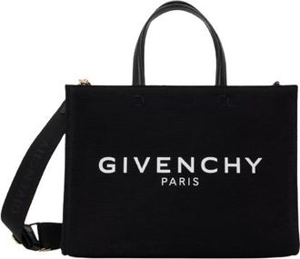Givenchy Black Medium Canvas Shopper Tote Bag Size M
