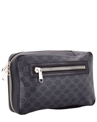 Gucci Black Gg Coated Canvas Soft Zip Sling Bag Small (Authentic Pre-Loved)