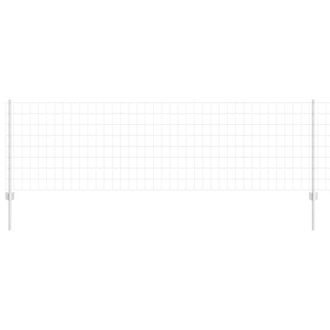 Berkfield Home Full Euro Fence with 5 U Posts Silver 0, 8x10 m Steel