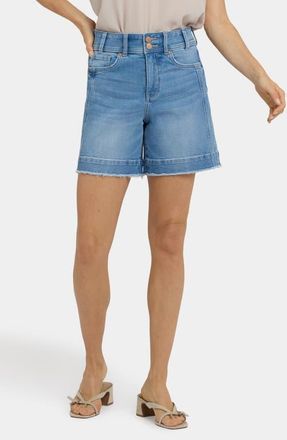 NYDJ Berkyn Relaxed Fit Raw Hem Denim Shorts in Vista Lakes at Nordstrom, Size 14