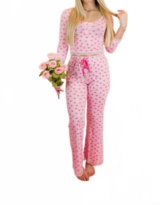 Free People Stolen Dance Sleep Set In Candy Lilac Combo
