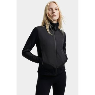 Rudsak Granada Zip-up Mixed Media Sweater Jacket in Black at Nordstrom, Size X-Small