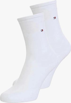Tommy Hilfiger Womens Tommy Hilfiger 2 Pack Womens Crew Socks White - Size: 6.5/6/8/7.5/7