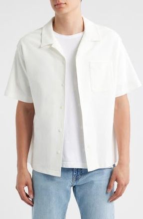 Frame Denim Relaxed Jacquard Camp Shirt in White at Nordstrom Rack, Size Large