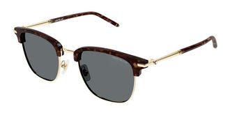 Montblanc MB0242S Asian Fit 009 Mens Sunglasses Gold Size 55