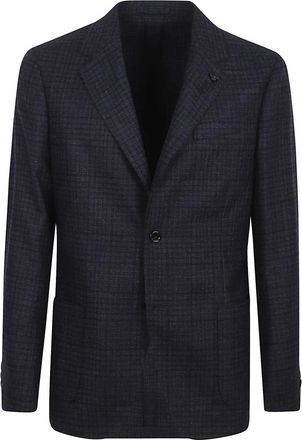 Lardini Blazers, male, Blue, 2XL, Blue Wool Cashmere Jacket Aw25