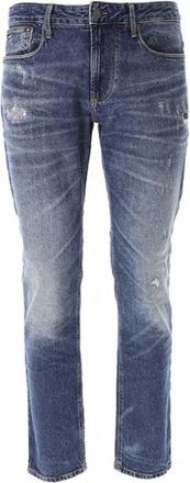 Emporio Armani Heren, Jeans, Blauw, Maat: W34 Katoen