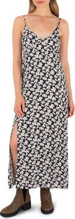 Hurley Amour Floral Print Maxi Slipdress in Black at Nordstrom Rack, Size X-Small