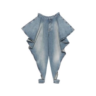 Alaia Asymmetric Draped Jeans