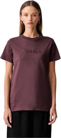 Pinko T-shirt - Dames - T-shirts - Bruin - L - Katoen - Tops