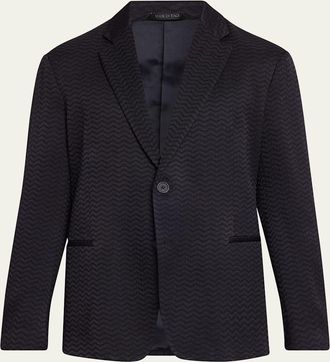 Giorgio Armani Mens Chevron Silk and Wool Sport Coat