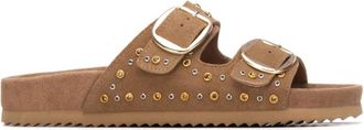 Xti Womens Suede Open Toe Sandals In Camel