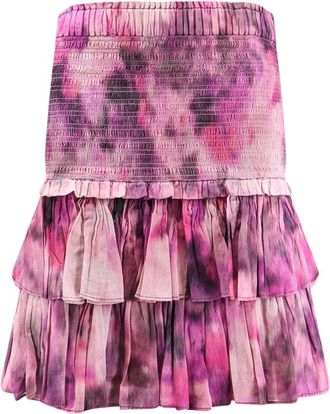 Isabel Marant Short Skirts, female, Multicolor, Size: 2XS Quilted Ruffled Short Skirt