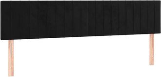 vidaXL Cabeceros 2 Unidades De Terciopelo Negro 100x5x78/88 Cm Vidaxl