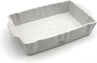 Bisetti Stonewhite high-strength stoneware rectangular baking dish 34x22x7 cm