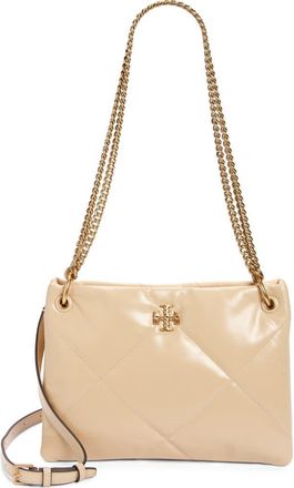 Tory Burch Small Kira Diamond Quilted Leather Shoulder Bag in Vanilla Soft Serve at Nordstrom
